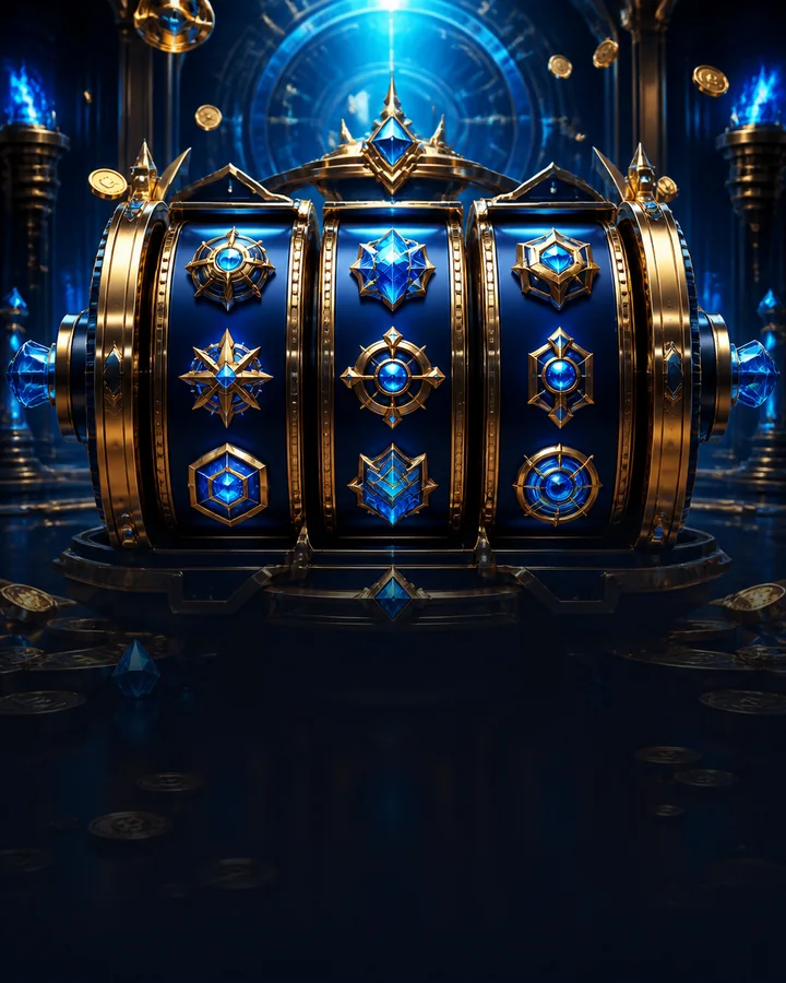 Original blue and gold slot reels representing slots coverage